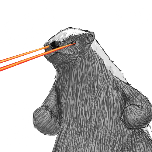 Bitcoin Badger with laser eyes